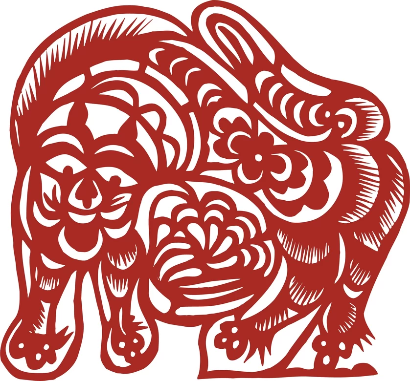 中国风中式传统喜庆民俗人物动物窗花剪纸插画边框AI矢量PNG素材【589】